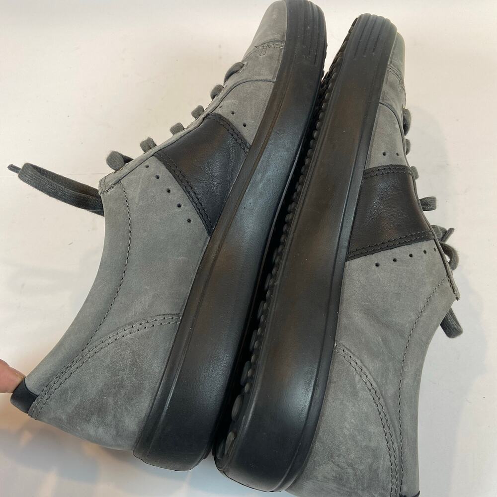 Ecco Men's Gray Casual Lace Up Sneakers Low Top Leather Size 9 - Picture 4 of 9